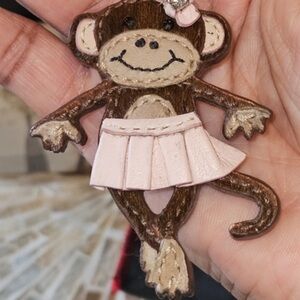 Coach Brown and Pink Monkey Key Holder